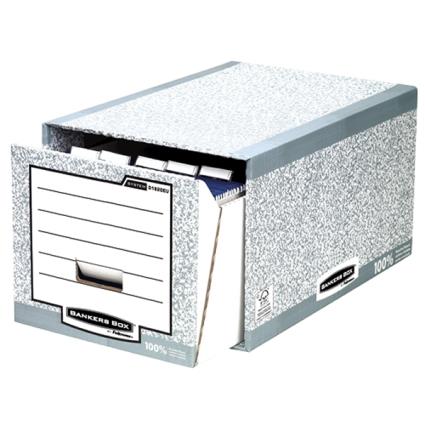 Fellowes Bankers Box Cajon Archivador - Montaje Manual - Carton Reciclado Certificacion FSC - Color Gris
