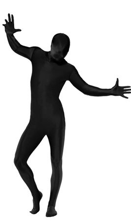 Fato de Segunda Pele Preto para adulto