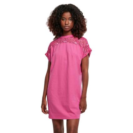 Urban Classics Vestido Curto Manga Curta Lace 2XL Bright Violet