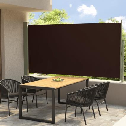 vidaXL Toldo lateral retrátil para pátio 160x300 cm castanho