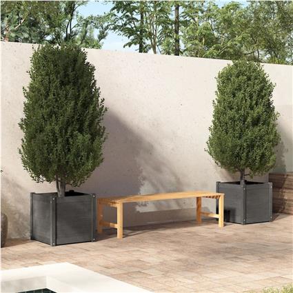 vidaXL Vaso/floreira de jardim 2 pcs 50x50x50 cm pinho maciço cinzento