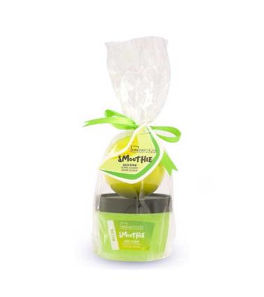 SET SMOOTHIE MELON MINI BATH BODY SCRUB 95 ML + BATH BOMB