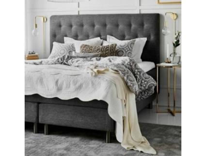 Cabeceira de Cama DECORQUALITY Paris (Cinzento - Tecido Antinódoas - 165 x 70 cm)
