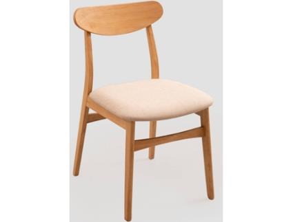 Cadeira de Jantar SKLUM Cloda (Bege - Madeira de Borracha - 80 x 47 x 55 cm)