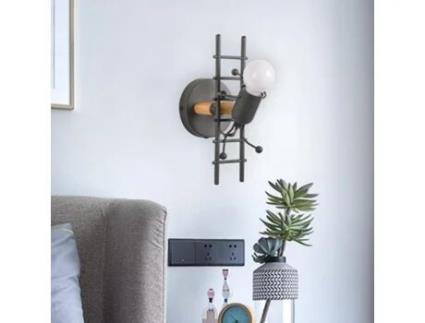 Aplique de Parede Decorativo 'Doll Ladder' E27 Cor Preto