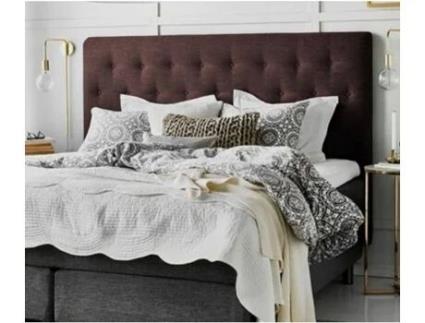 Cabeceira de Cama DECORQUALITY Paris (Castanho - Tecido Antinódoas - 165 x 70 cm)