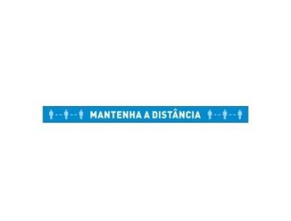 Sinalética Mantenha a Distância em Vinil para Chão 1000X100 mm