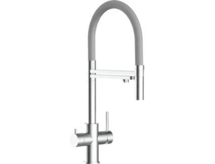 Torneira de cozinha VIZIO 5 Vias Tubo Giratória 360° Aço escovado Cinza (Aço)
