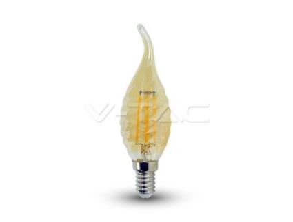Lâmpada Led 4W E14 Chama Torcida Pico Filamento Âmbar – Branco Quente