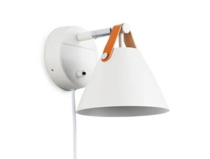 Aplique de Esquadra de Madeira para Parede 'Yojo' com Cabo Suspenso de Silicone Cor Vermelho