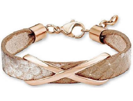 Pulseira S. OLIVER Oliver (Pele e Aço Inoxidável - Rosa - 17 + 2 cm)