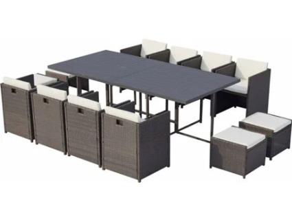 Conjunto de Jantar Exterior CONCEPT U Sunset (Cinzento e Branco - Alumínio - 235x115x74 cm)
