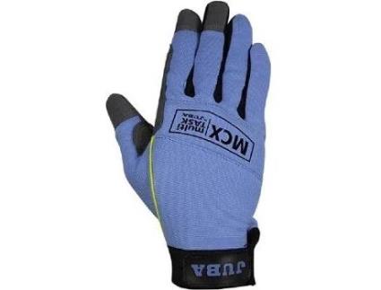 Luvas Azuis Couro Sintetico com Dorso de Spandex. Nº8