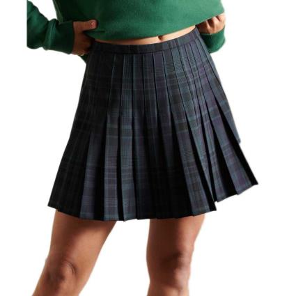 Superdry Mini Saia Check Pleated XS Navy Check