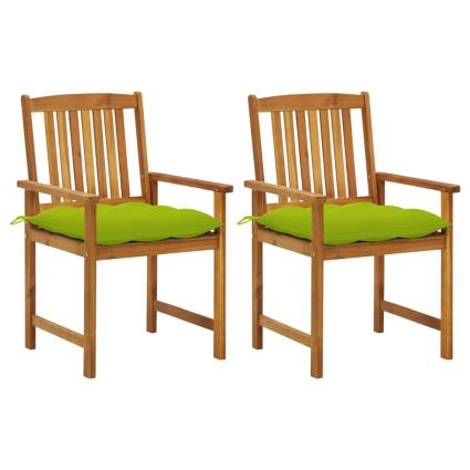 vidaXL Cadeiras de jardim com almofadões 2 pcs acácia maciça