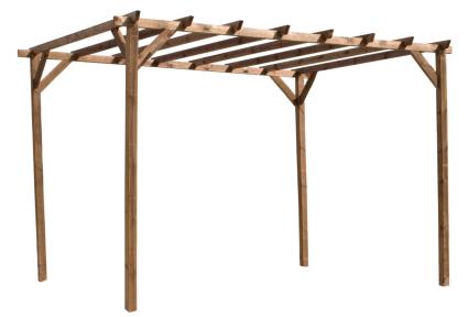 Pérgola de madeira MAGDALIE 400X300X249CM