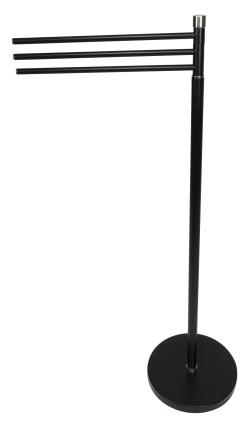 Toalheiro de pé MARA INOX PRETO