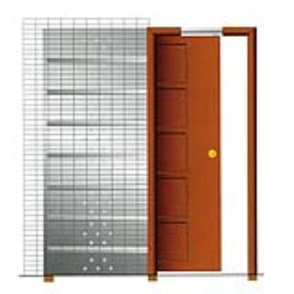 Cassete para porta de correr PAREDE REBOCO 80CM