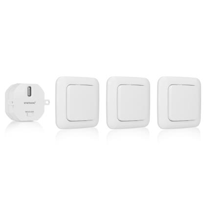 Smartwares Conj. de interruptores de luz para quarto 8x8x1,7 cm branco