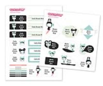 30 Etiquetas Adesivas objetos Esther Gili Preto e Branco