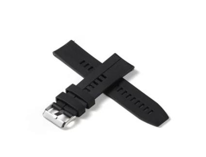 Bracelete em Silicone Preto para Relógio Largura 22Mm
