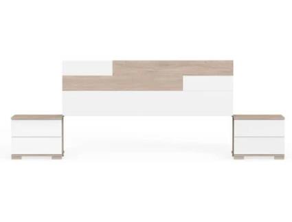 Cabeceira de Cama MUEBLES PITARCH Erika (Castanho - Melamina - 105x212x36 cm)