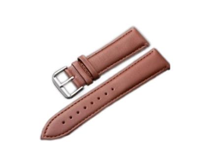 Bracelete em Couro Castanho para Relógio Largura 22Mm