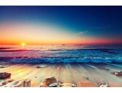 Papel de Parede OEDIM Entardecer na Praia (Multicolorido - 350x250 cm - Vinilo)