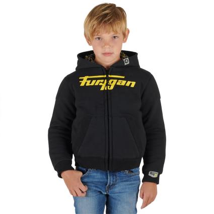 Furygan Moletom Zip Completo Luxio 10 Years Black / Fluo Yellow