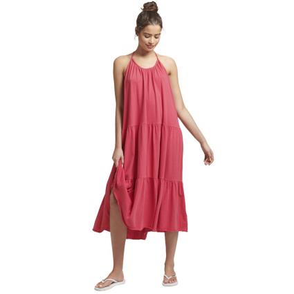 Superdry Vestido Vintage Jersey Midi L Raspberry Pink