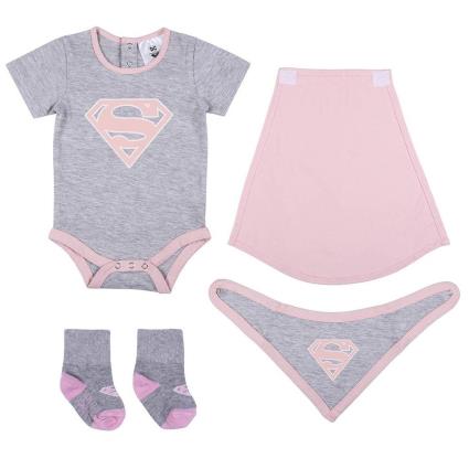 Cerda Group Conjunto De Presente Dc Superhero Girls 4 Peças 6-12 Months Gray