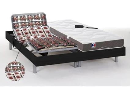 Cama DREAMEA Newton (Preto - Madeira - 2x90x200 cm)