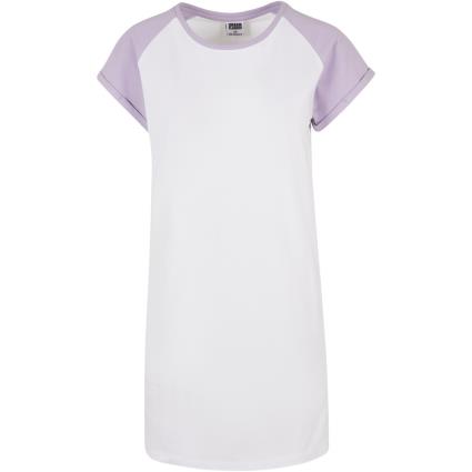 Urban Classics Vestido Manga Curta Contrast Raglan M White / Lilac