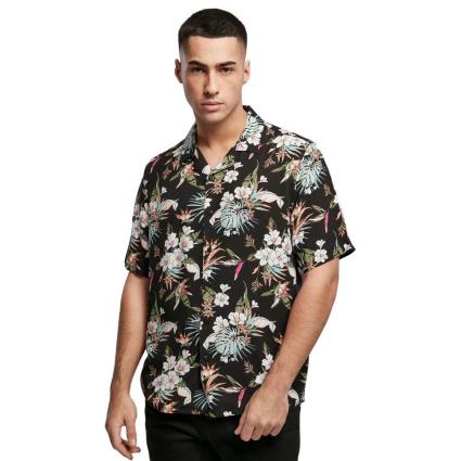 Urban Classics Camisa Manga Curta Viscose Aop Resort 4XL Black Tropical