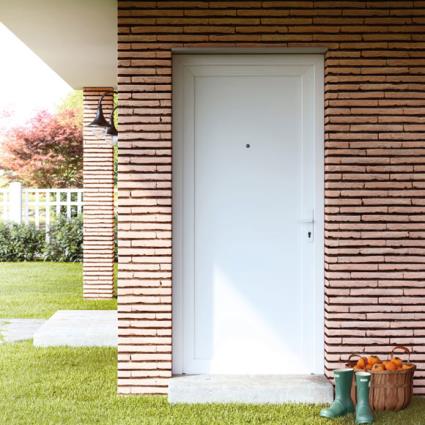Porta de entrada de PVC MULTI SEVILHA 98X208CM BRANCA ESQUERDA
