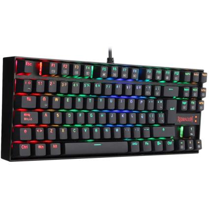 Redragon Kumara K552 Teclado Mecanico Gaming TKL USB - Iluminacion RGB - Teclas Outemu Blue - Antighosting - Cable de 1.80m