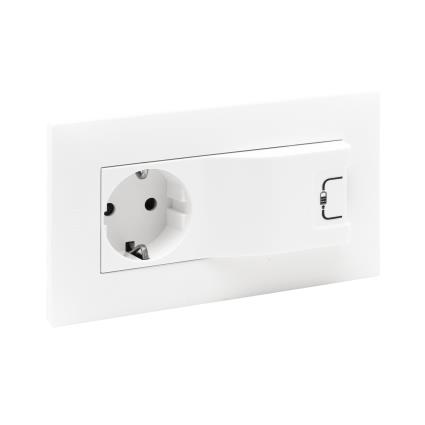 Tomada combinada 2P+T com USB NILOÉ STEP BRANCO