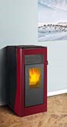 Salamandra a pellets hidro  VELIKA VERMELHO 27KW
