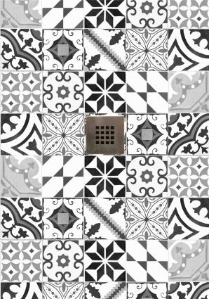 Base de duche IMAGE PATCHWORK CINZA 100X70 CM