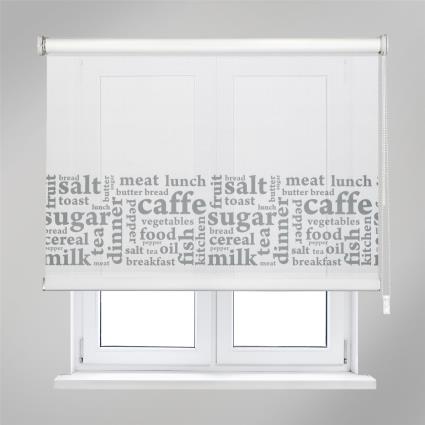 Estore de rolo LETTERS CINZA 169X190CM 