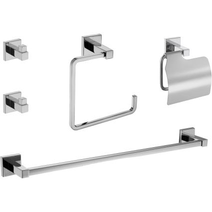 Conjunto 5 peças  QUADDRO CROMADO