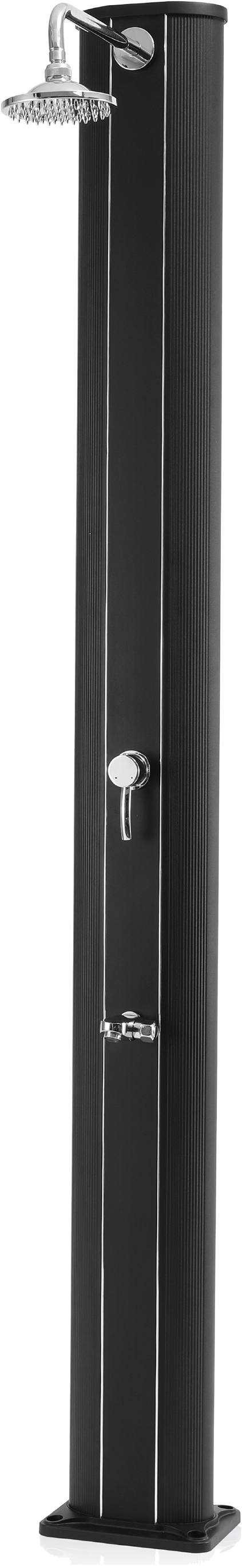 Duche solar  RECTA ALUMÍNIO PRETO 40L
