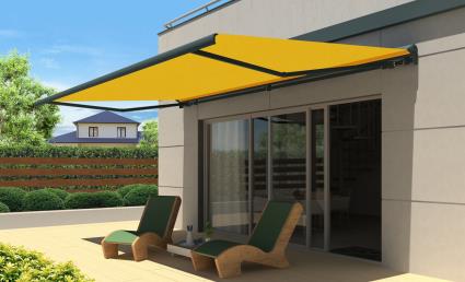 Toldo motorizado simples COIMBRA ANTRACITE 6X3.5M AMARELO