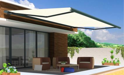 Toldo motorizado cofre com LED AVEIRO ANTRACITE 7X3.5M BEGE