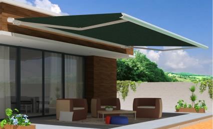 Toldo motorizado cofre com LED AVEIRO BRANCO 7X3.5M VERDE