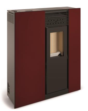 Salamandra a pellets SLIM VIRGO 12KW VERMELHO