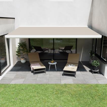 Toldo motorizado cofre  NORI BRANCO COM TELA BEGE 3X2M