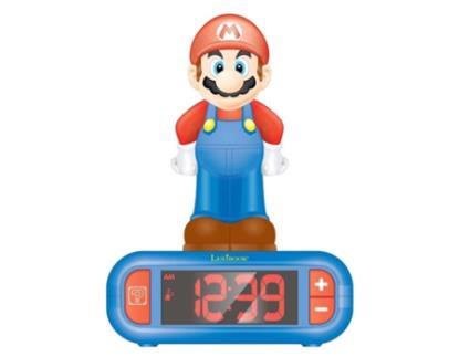 Despertador  Digital Super Mario com Lâmpada 3D e Rádio (Azul)