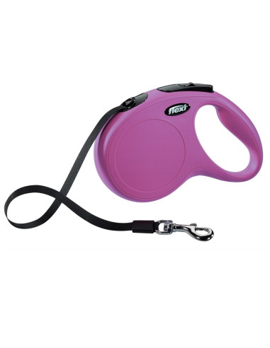 Trela para Cães  Comprimento Ajustável (Rosa - 5m - Até: 15 Kg - S - Porte Pequeno)