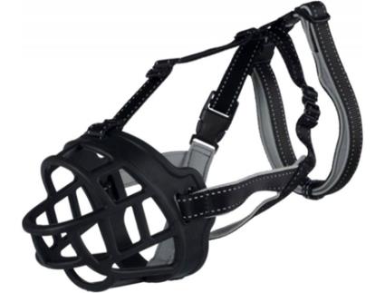 Açaime para Cães  Ajustável e Refletor (Preto - Nylon - M - Porte Médio)